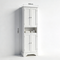 Martzp VASAGLE BBC775W03 100 cm Height Bathroom Cabinet with Multisocket, 3 Drawers, 1 Door, 2 Adjustable Shelves, Cabinet for Dining Room, Kitchen, Living Room, Cloud White